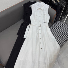 DIOR SLEEVELESS DRESS 25S IN DIAMONDPATTERNED COTTON JACQUARD 266620