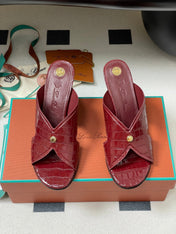 HIGH HEELS 80 MM IN RED CALFSKIN SNAKE EMBOSSING