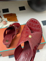 HIGH HEELS 80 MM IN RED CALFSKIN SNAKE EMBOSSING