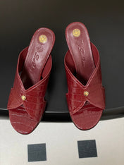 HIGH HEELS 80 MM IN RED CALFSKIN SNAKE EMBOSSING