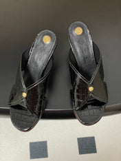 HIGH HEELS 80 MM IN BLACK CALFSKIN SNAKE EMBOSSING