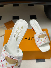 LV MURAKAMI HIGH-HEEL SANDALS 55MM IN MULTICOLOR MONOGRAM COATED CANVAS
