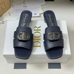 DIOR HIGH HEEL CLASSIC MONTAIGNE 40 MM 25S IN MIDNIGHT BLUE LAMBSKIN WITH CD LOGO