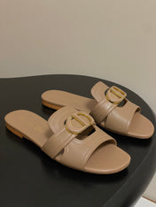 DIOR CLASSIC MONTAIGNE SANDALS 25S IN BROWN LAMBSKIN WITH CD LOGO