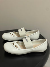 DIOR STRETCH BALLET FLATS 25S IN CREAM WHITE LAMBSKIN