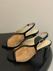 CC HIGH HEELS 85MM IN BROWN AND BLACK SUEDE