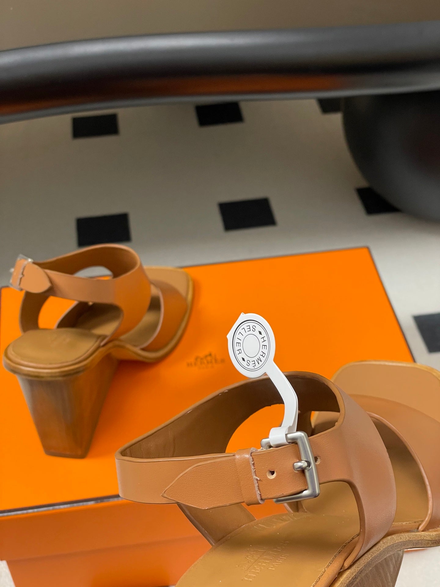 HM 25S KALYA WEDGE SANDAL 100 MM IN BROWN LAMBSKIN