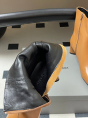 BALENCIAGA 25S ANKLE BOOTS 65 MM IN LIGHT BROWN COW LEATHER