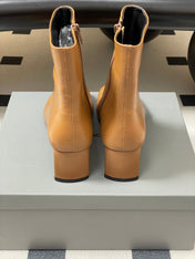BALENCIAGA 25S ANKLE BOOTS 65 MM IN LIGHT BROWN COW LEATHER
