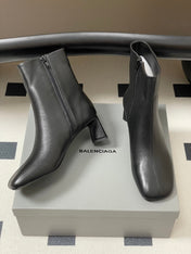 BALENCIAGA 25S ANKLE BOOTS 65 MM IN BLACK COW LEATHER