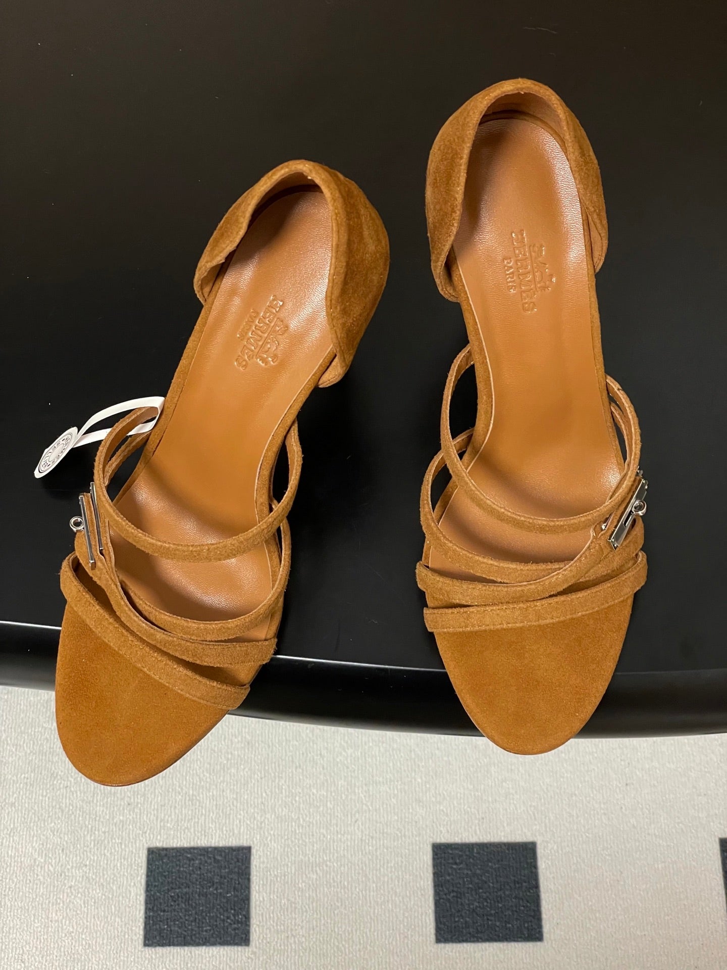 HM 25S HIGH-HEEL SANDAL 105 MM IN BROWN SUEDE