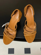 HM 25S HIGH-HEEL SANDAL 105 MM IN BROWN SUEDE