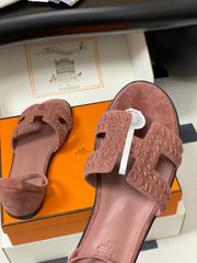 HM 25S SANTORINI SANDAL IN PEACHY PINK SUEDE AND LAMBSKIN
