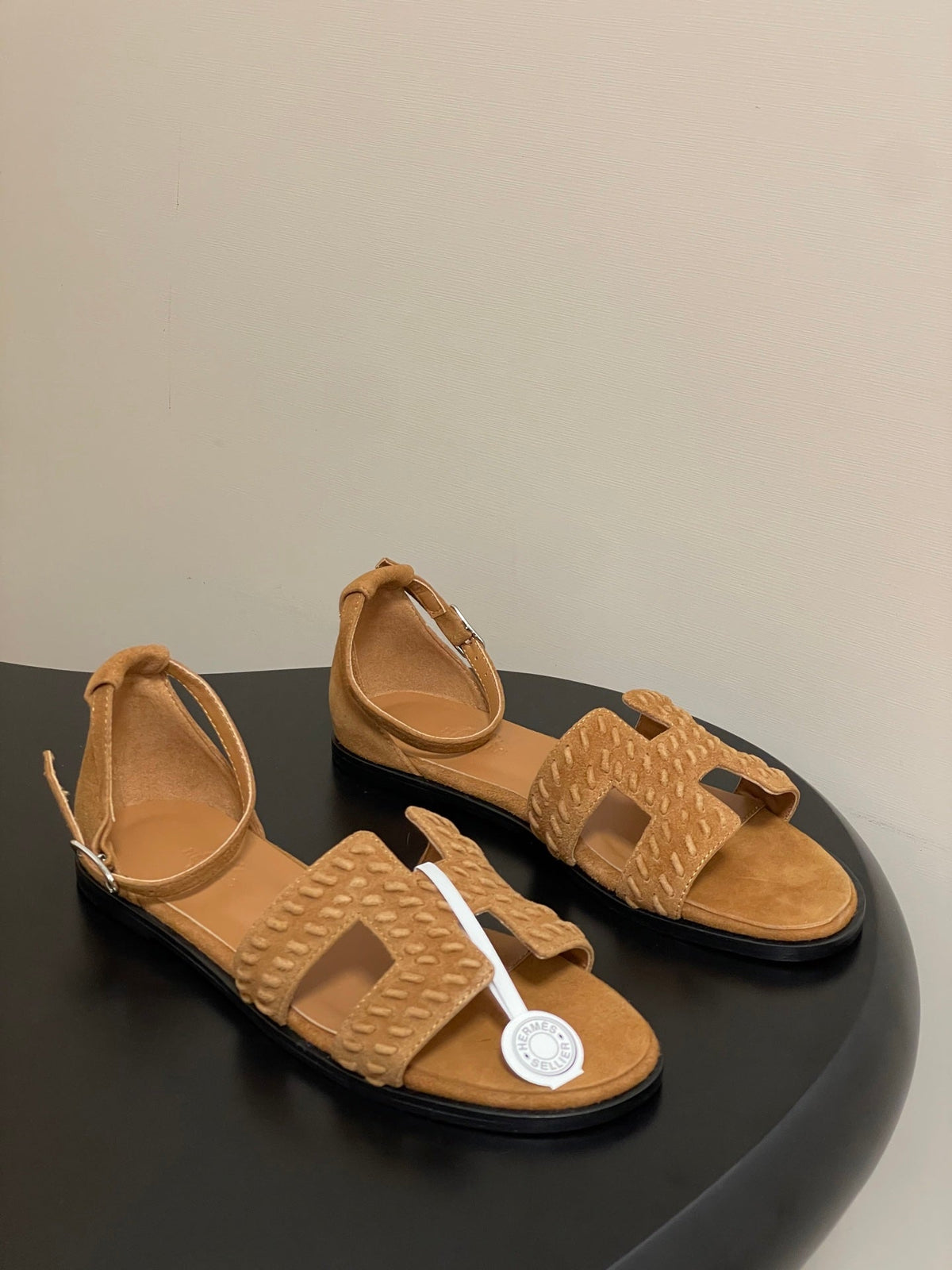 HM 25S SANTORINI SANDAL IN BROWN SUEDE AND LAMBSKIN