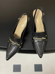DIOR 25S BOY SLINGBACK HIGH HEELS 85 MM IN BLACK LAMBSKIN