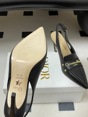 DIOR 25S BOY SLINGBACK HIGH HEELS 85 MM IN BLACK LAMBSKIN