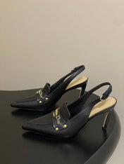 DIOR 25S BOY SLINGBACK HIGH HEELS 85 MM IN BLACK LAMBSKIN