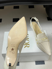 DIOR 25S BOY SLINGBACK HIGH HEELS 50 MM IN WHITE LAMBSKIN