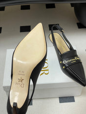 DIOR 25S BOY SLINGBACK HIGH HEELS 50 MM IN BLACK LAMBSKIN