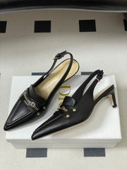 DIOR 25S BOY SLINGBACK HIGH HEELS 50 MM IN BLACK LAMBSKIN