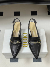DIOR 25S BOY SLINGBACK HIGH HEELS 50 MM IN BLACK LAMBSKIN