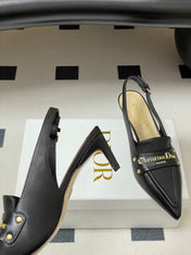 DIOR 25S BOY SLINGBACK HIGH HEELS 50 MM IN BLACK LAMBSKIN