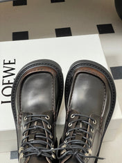 LOEWE 26S ANKLE BOOTS IN DARK BROWN CALFSKIN
