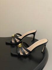 DIOR 26S HIGH HEEL SANDALS 80 MM IN BLACK CALFSKIN