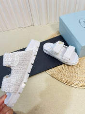 Pra Raffia Cork Slide 40 White