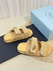 Pra Raffia Cork Slide 40 Beige