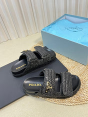 Pra Raffia Cork Slide 40 Black