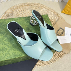 GG  Women's Heeled Sandals Vivid Sky Blue