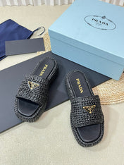 Crochet Flatform Slides 40 Black