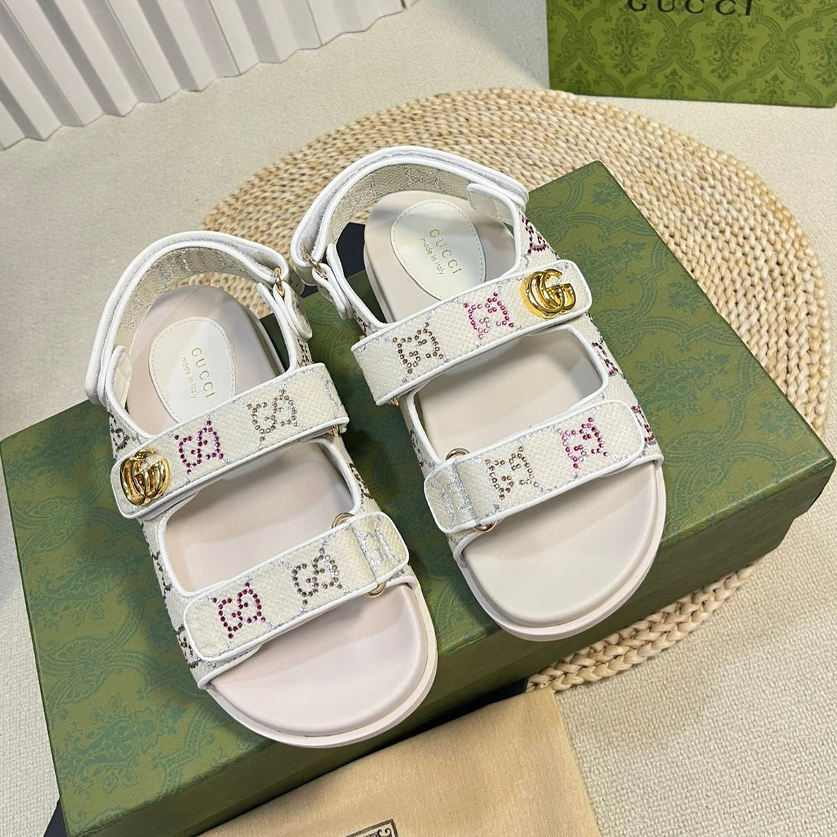 GG  Sandal With Double G White