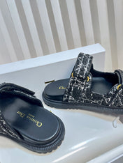 DIORACT SLIDES 25MM IN BLACK TWEED