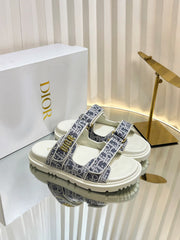 DIORACT SLIDES 25MM IN GRAY TWEED