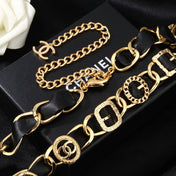 CHANEL 25S CHAIN BELT IN GOLD METALLIC AND BLACK CALFSKIN 614282