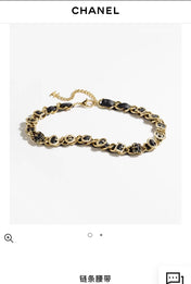CHANEL 25S CHAIN BELT IN GOLD METALLIC AND BLACK CALFSKIN 614282