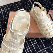 ROMAN THICK-SOLED SANDALS WHITE CREAM CALFSKIN