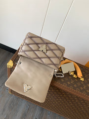 LV 25S GO-14 MM 23 IN BROWN QUILTED LAMBSKIN SILVER HARDWRE