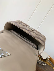 LV 25S GO-14 MM 23 IN BROWN QUILTED LAMBSKIN SILVER HARDWRE