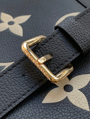 MADELEINE 30 IN BLACK MIX WHITE MONOGRAM CALFSKIN EMBOSSED LOGO