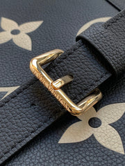 MADELEINE 30 IN BLACK MIX WHITE MONOGRAM CALFSKIN EMBOSSED LOGO