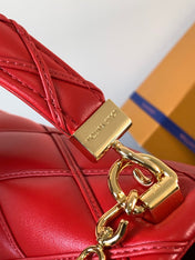 LV 25S GO-14 MM 23 IN CRIMSON RED QUILTED LAMBSKIN GOLD HARDWRE