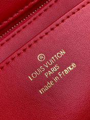 LV 25S GO-14 MM 23 IN CRIMSON RED QUILTED LAMBSKIN GOLD HARDWRE