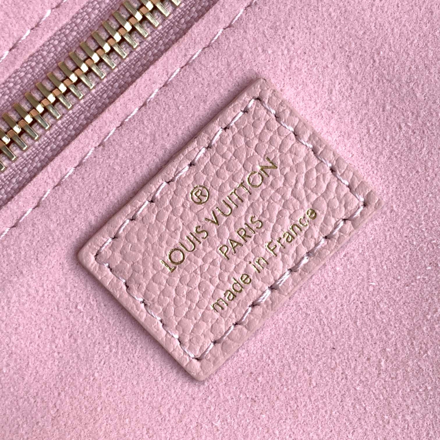 NEVERFULL MM BAG 32 IN PINK AND BEIGE EMBOSSED COWHIDE