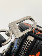 NANO SPEEDY BAG 16 IN COLORFUL MONOGRAM PATTERN AND BLACK COATED CANVAS