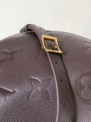 LOOP HOBO 38 IN DARK BROWN MONOGRAM CALFSKIN EMBOSSED LOGO