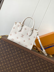 ONTHEGO 25 IN WHITE AND PINK MONOGRAM CALFSKIN