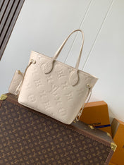 NEVERFULL 32 LIGHT BEIGE MONOGRAM EMPREINTE LEATHER
